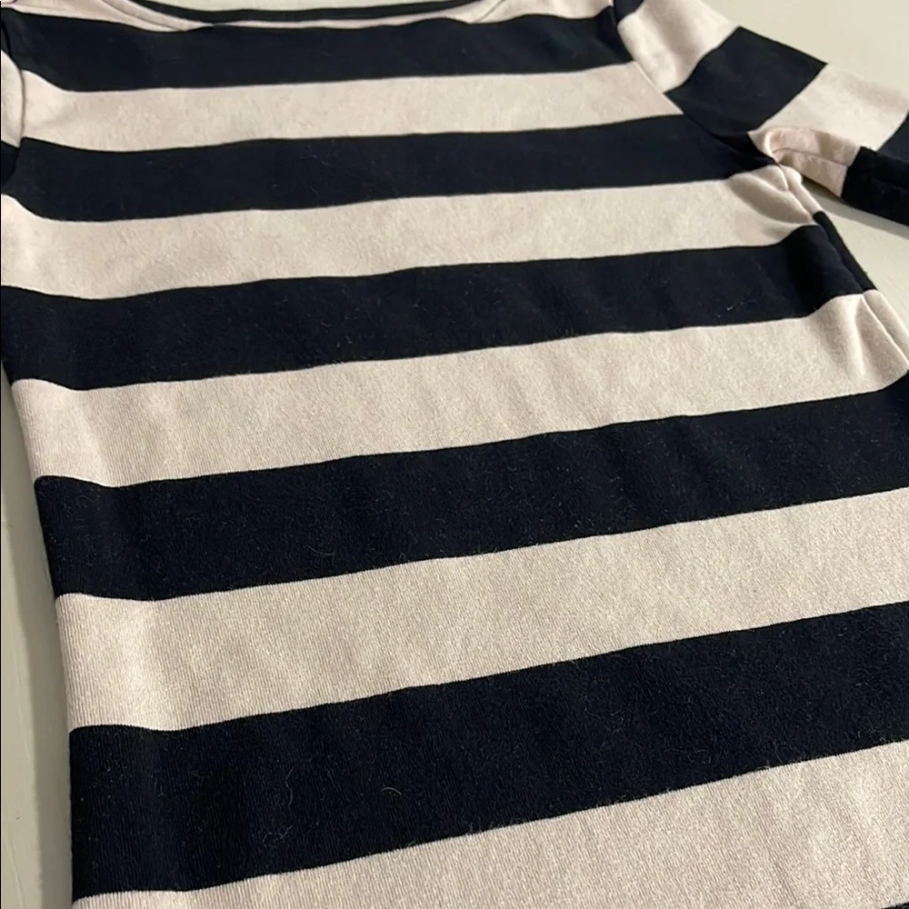 Workshop Striped Black & Beige Top- Size Small - Picture 5 of 9